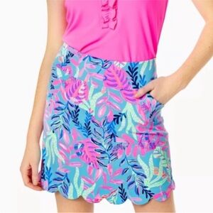 Lilly Pulitzer Luxletic Porto Blue You’ve Been Spotted Monica Golf Skort size 14